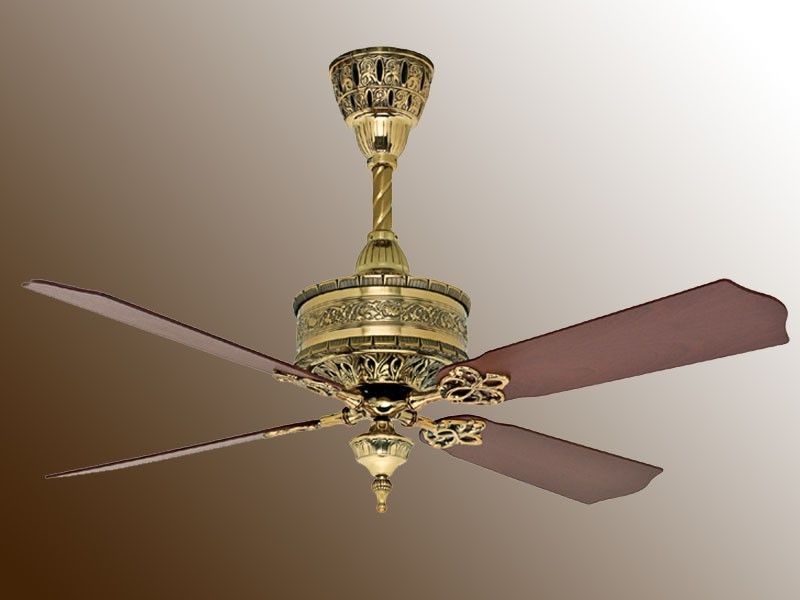 Elegant Victorian Style Ceiling Fan with Wood Blades