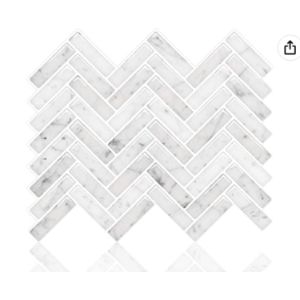 Elegant Viviano Marmo Marble Tiles in Herringbone Pattern