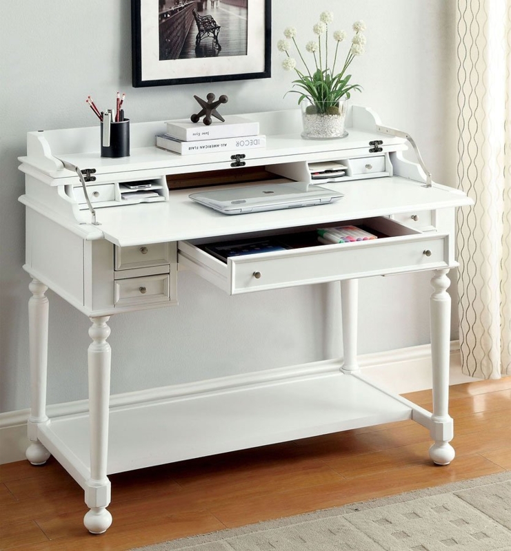 Elegant White Lexden Secretary Desk with Storage