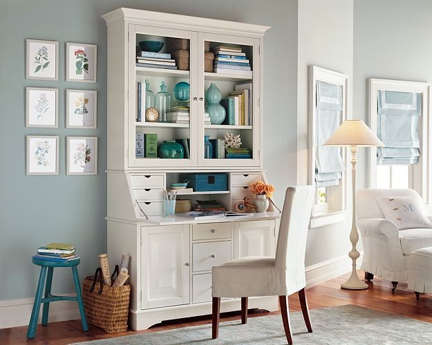 Elegant White Secretary Desk for Home Office