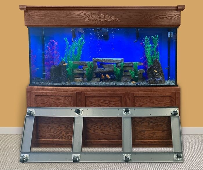 Elegant Wooden 150 Gallon Aquarium Stand Design