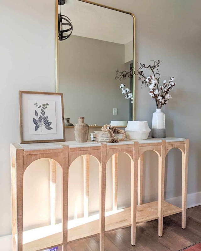 Elegant Wooden Console Table with Arched Design
