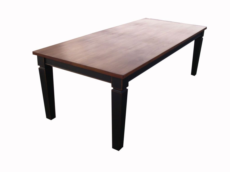 Elegant Wooden Dining Table with Black Legs