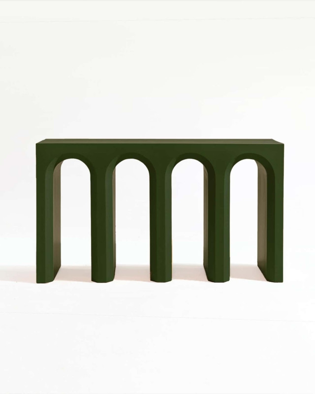 Empat Arched Console Table Hunter Green For Sale at 1stDibs