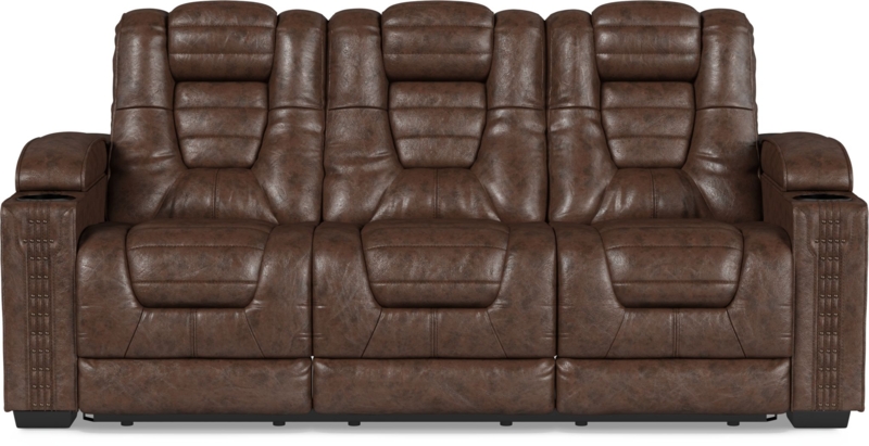 Eric Church Brown Dual Power Reclining Leather Sofa