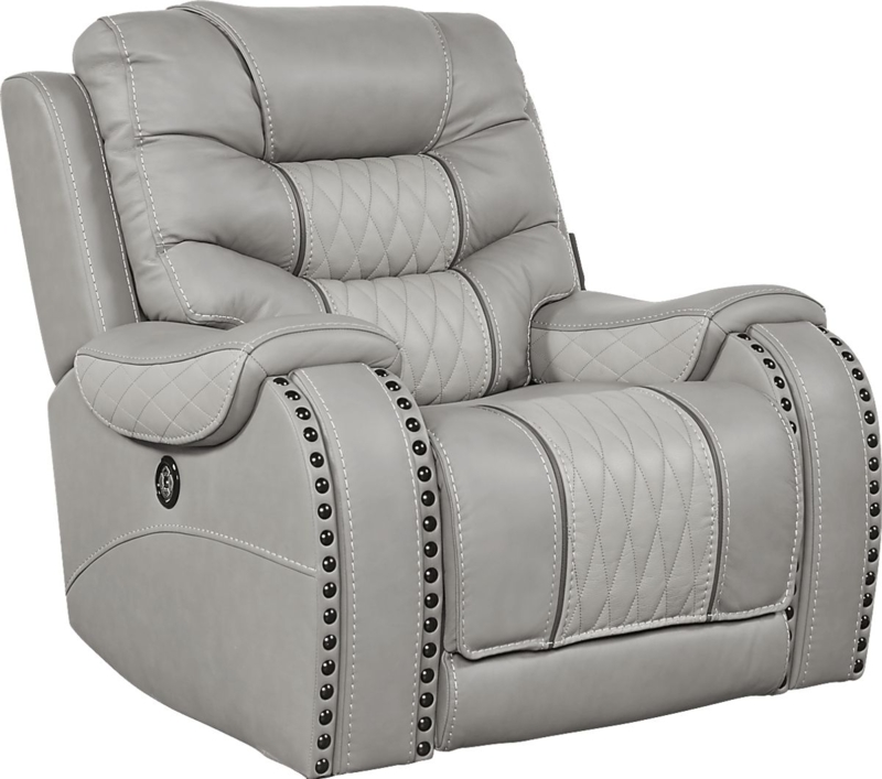 Eric Church Highway To Home Headliner Gray Leather Power Recliner ...