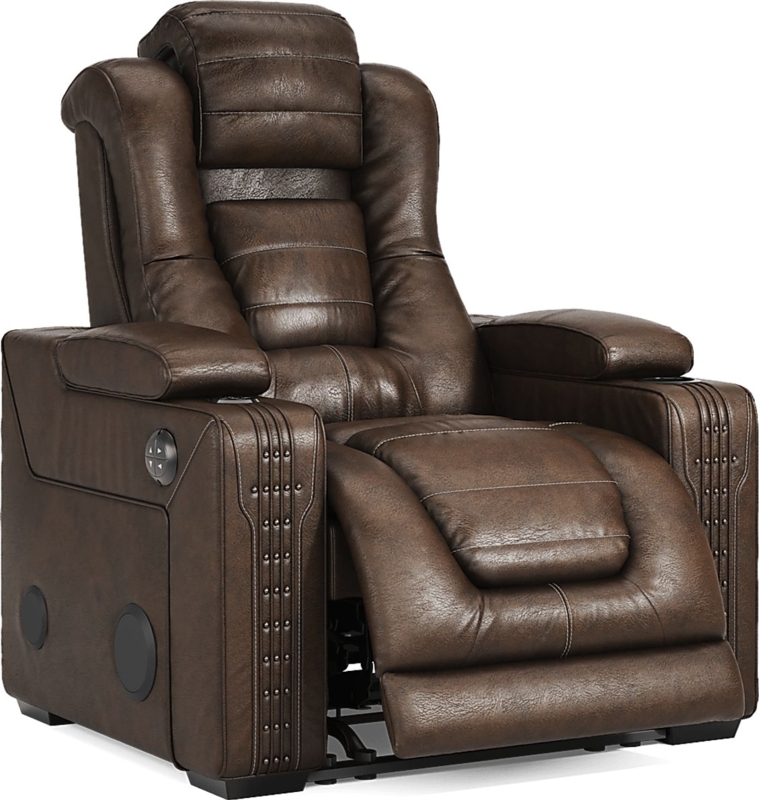 Eric Church Renegade Brown Leather Power Recliner