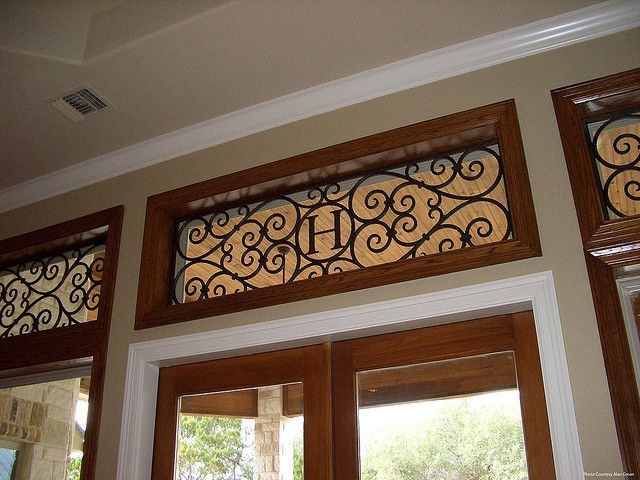 Faux Wrought Iron Transom Window with Monogram Design