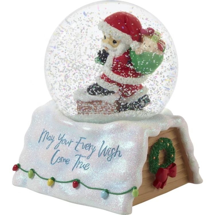 Festive Santa Claus Christmas Snow Globe Decoration