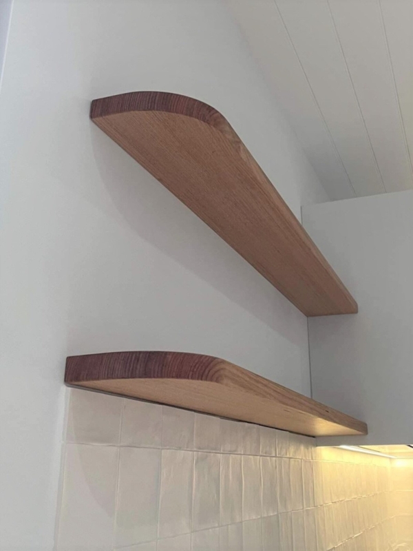 Floating Curved Australian Hardwood Wall Shelves