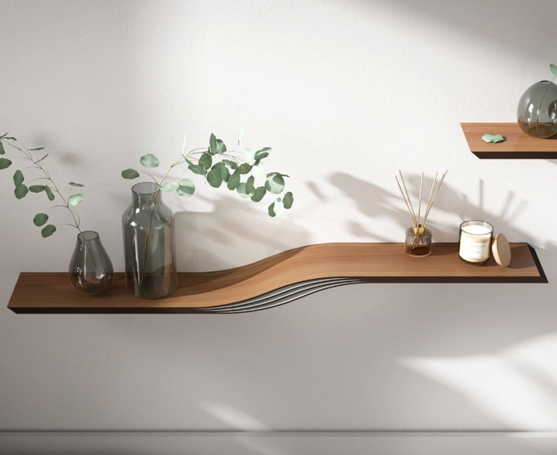Floating Shelves On Curved Wall at Bruce Dana blog