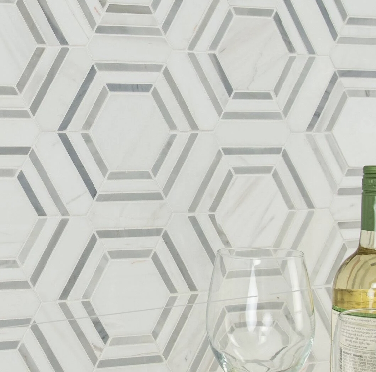 Floor & Decor Viviano THASSOS AND MOTHER OF PEARL II BASKET WEAVE ...