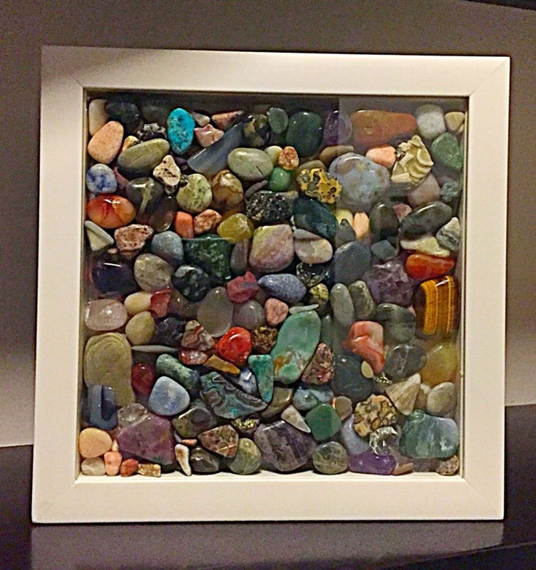 Framed Colorful Rock Collection Display Box