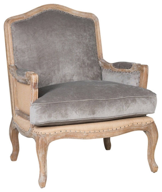 French Country Accent Chair with Cabriole Legs
