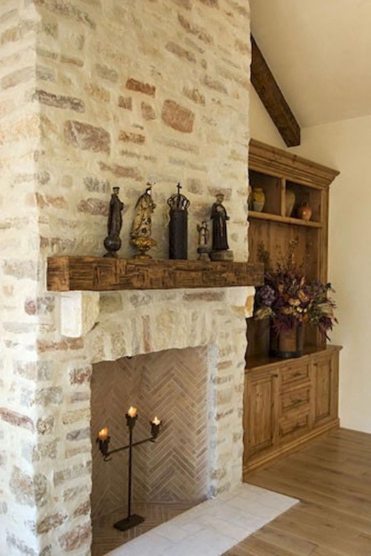 French Country Brick Fireplaces 