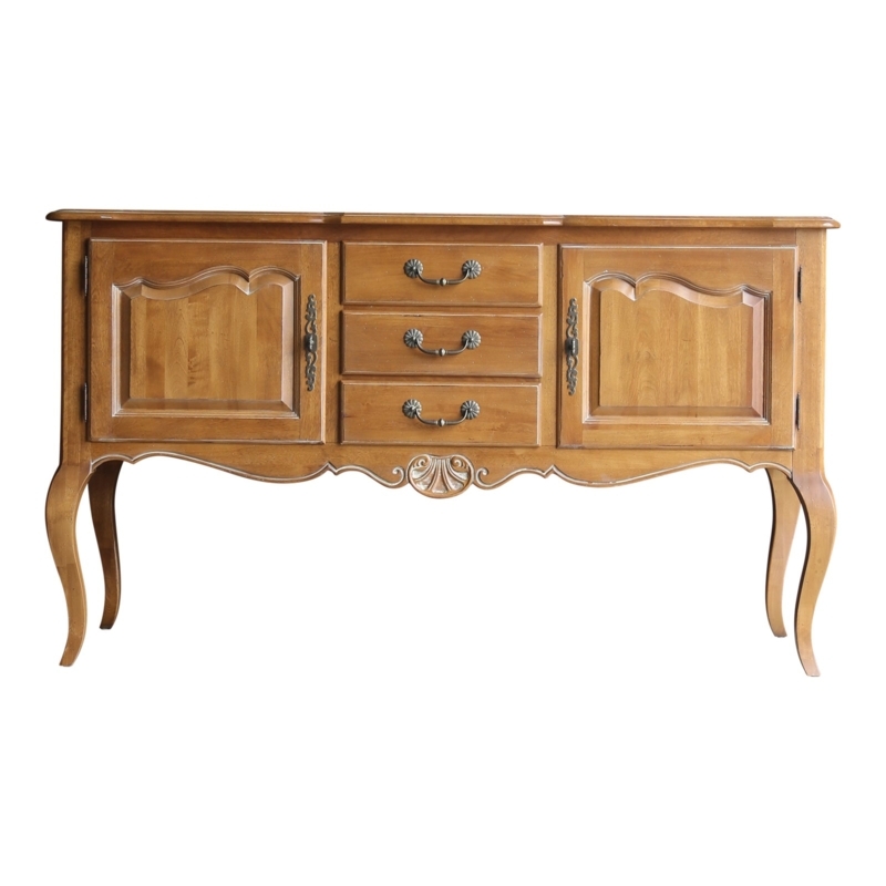 French Country Ethan Allen Wooden Sideboard Buffet
