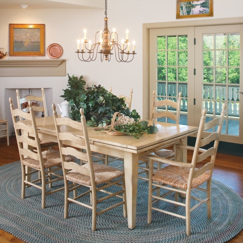French Country Style Light Wood Dining Set
