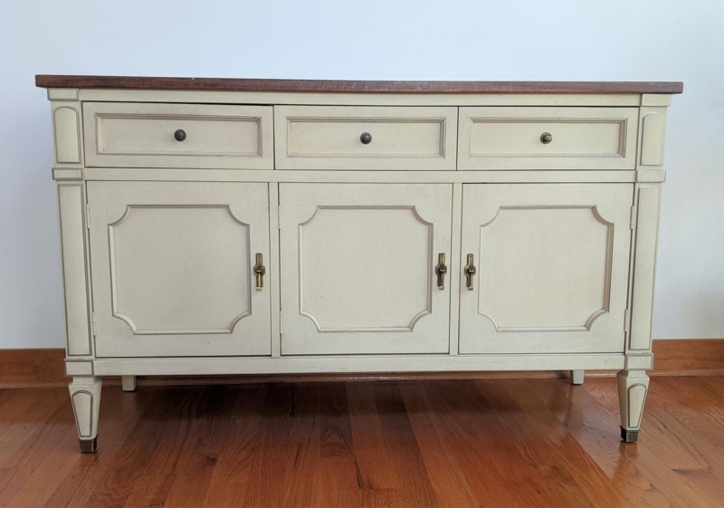 French Country Vintage White Sideboard Buffet