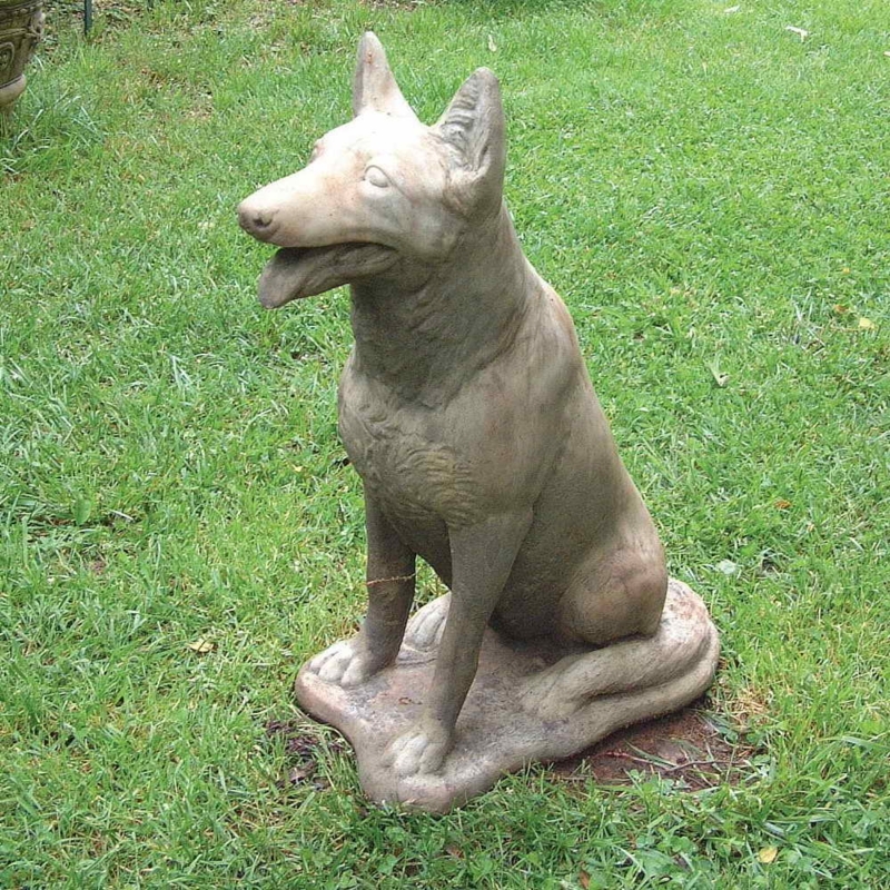 German Shepherd Garden Statue