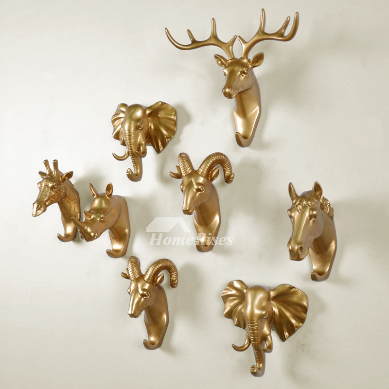 Gold Animal Resin Wall Hooks for Unique Decor