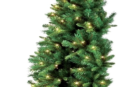 Half Wall Artificial Christmas Tree with Smart LED Lights