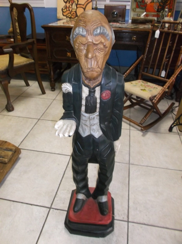 Handcarved Wooden Butler Statue Decor Accent