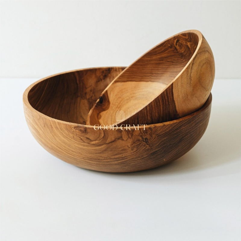 Handmade Large Teak Wood Decorative Bowls