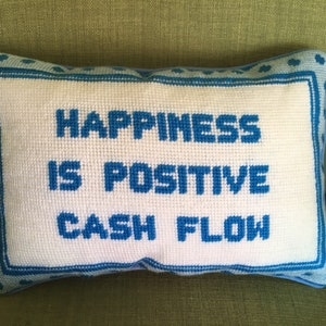 Handmade Needlepoint Pillow with Inspirational Quote