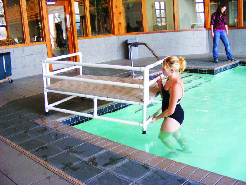 Indoor Pool with Adjustable Swim Training Platform