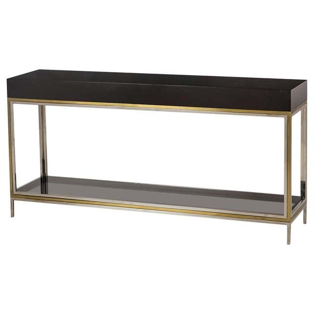 Italian Black Lacquer Wall Mounted Console Table at 1stDibs