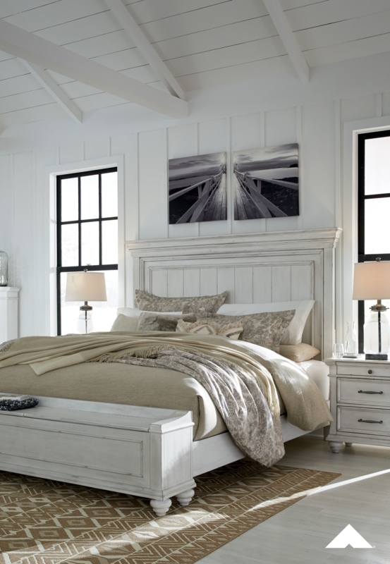 Kanwyn Whitewash Master Bedroom with Storage