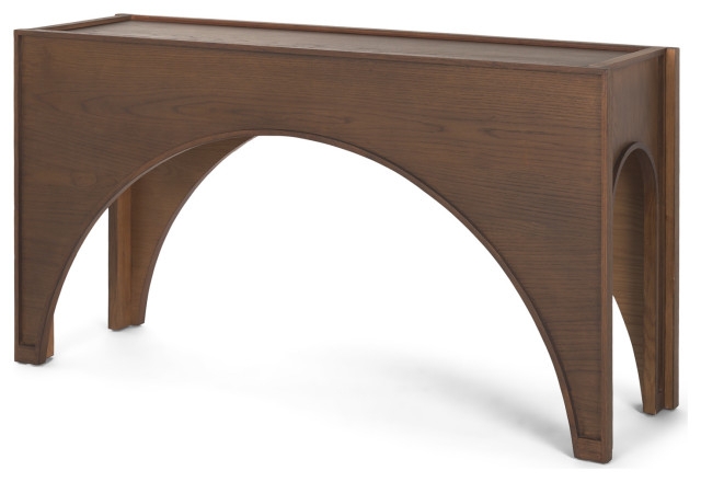Laraya Dark Brown Wood Arched Console Table