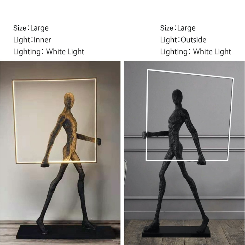 Large Abstract LED Floor Sculpture Standing Figure