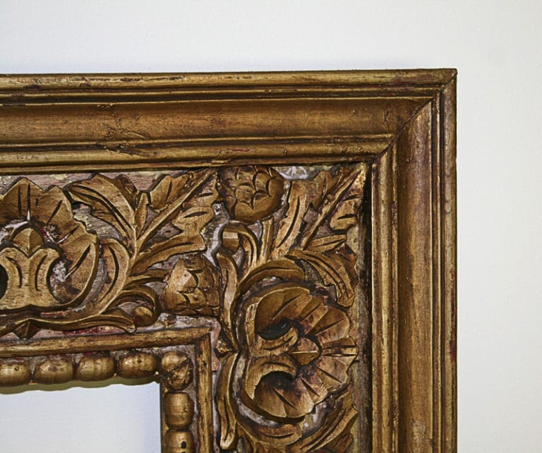 Large Antique Carved Ornate Gilt Wood Mirror Frame