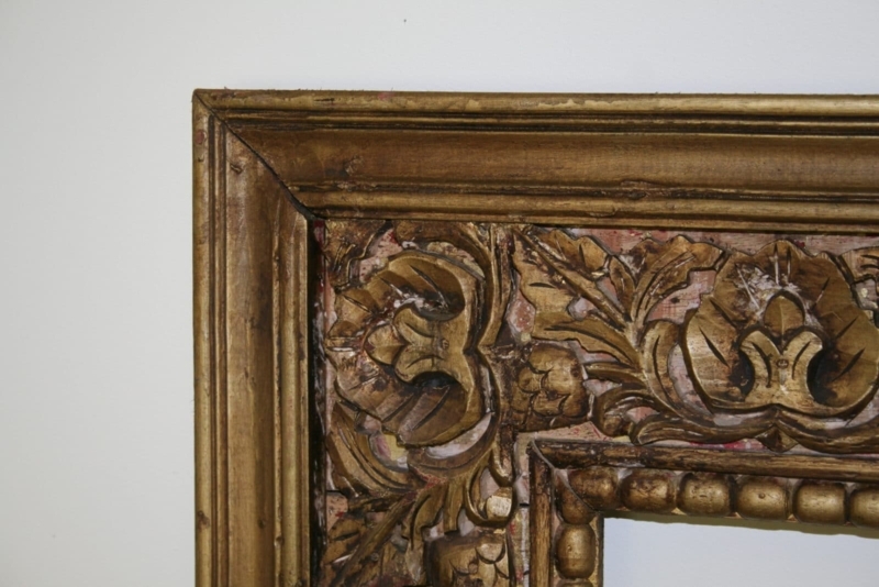 Large Antique Carved Ornate Vintage Gilt Wood Mirror Frame