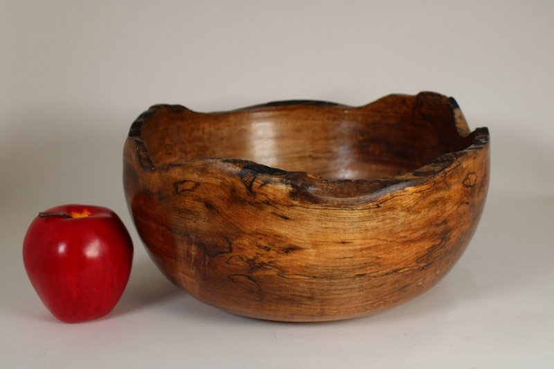 Large Spalted Maple Wooden Bowl for Home Decor