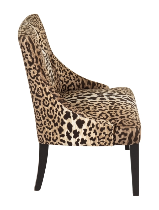 Leopard Print Upholstered Accent Chair for Interiors