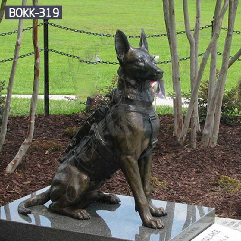 Life-Size German Shepherd Bronze Statue for Garden