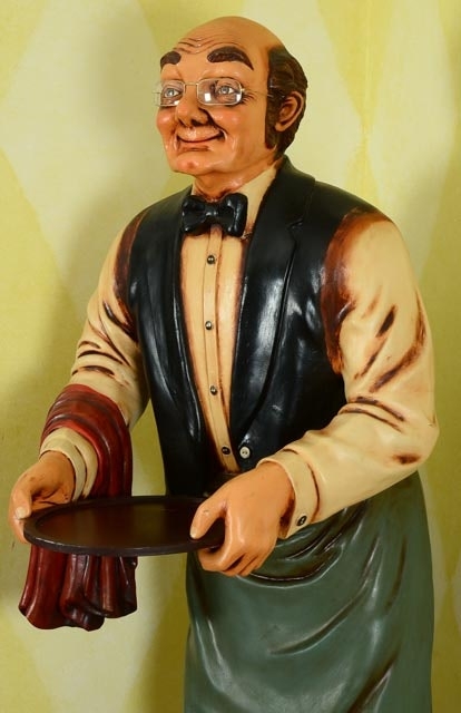 Life-Size Vintage Butler Statue for Home Decor