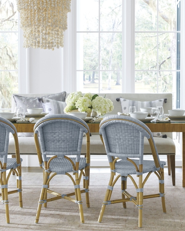 Light Blue Modern Coastal Dining Chairs