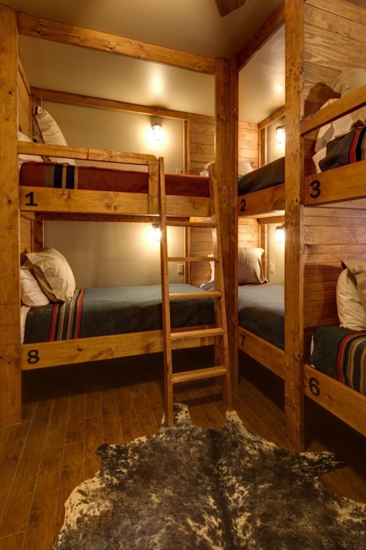 Lodge-Style Bunk Room With Rustic Built-In Bunk Beds | HGTV | Bunk beds ...