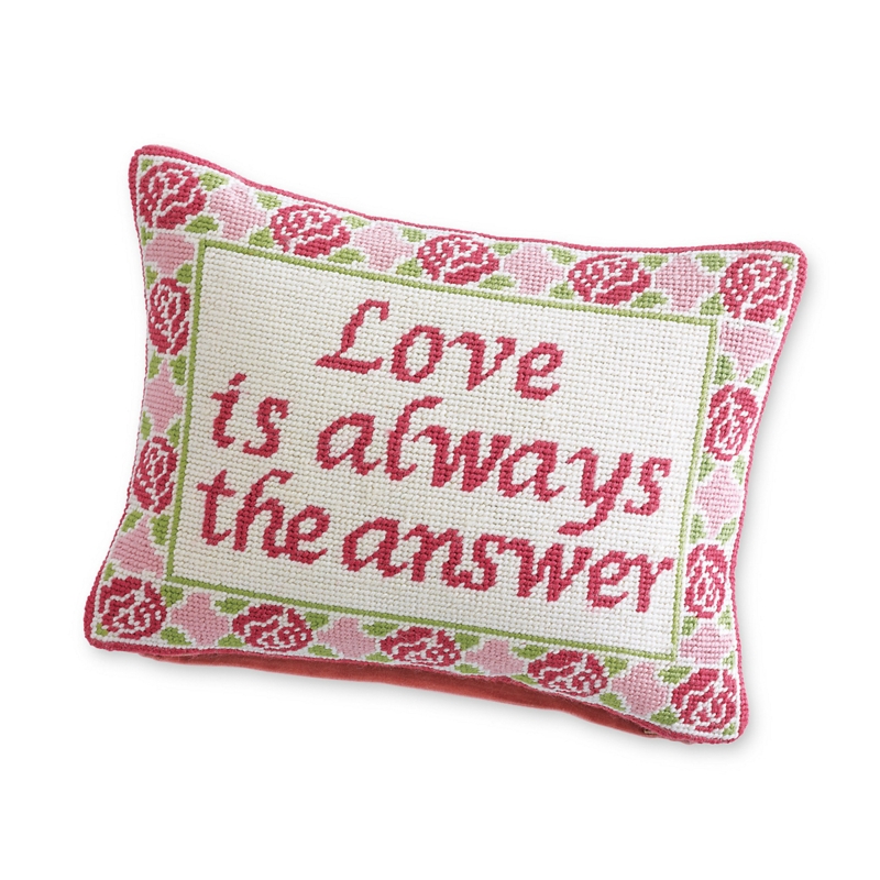 Love Is Always The Answer Needlepoint Pillow | Gump's