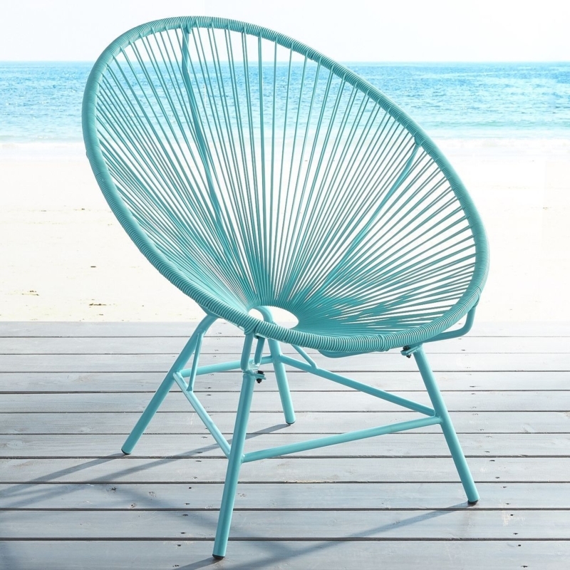 Luca Oval Turquoise Acapulco Chair for Outdoor Spaces