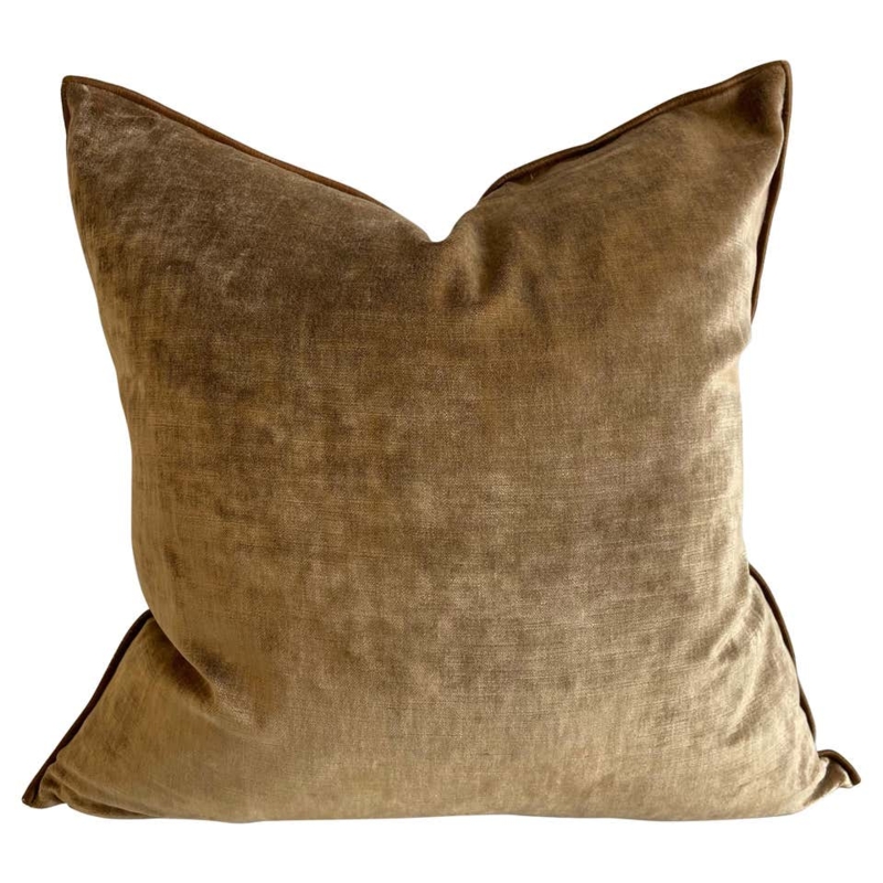 Luxurious Brown Velvet Decorative Throw Pillow