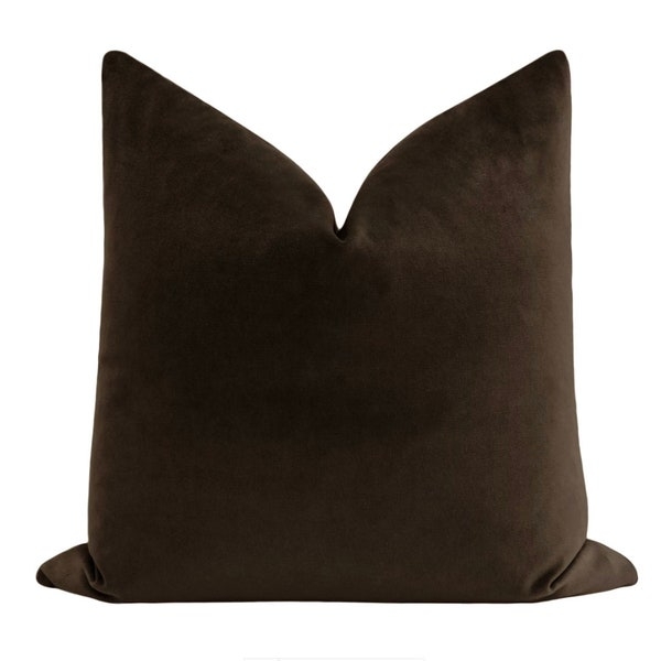 Luxurious Brown Velvet Decorative Throw Pillow