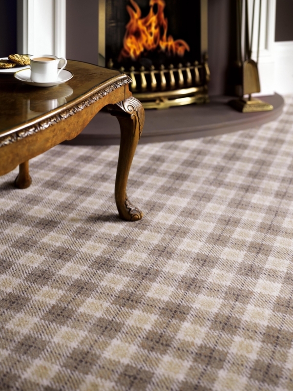 Marquette Plaid MP01 Lindenwood Beige | Contemporary rug, Plaid design ...