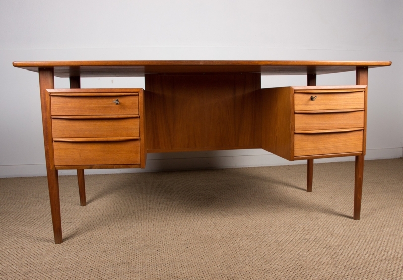 Mid-Century Danish Teak Double-Sided Desk