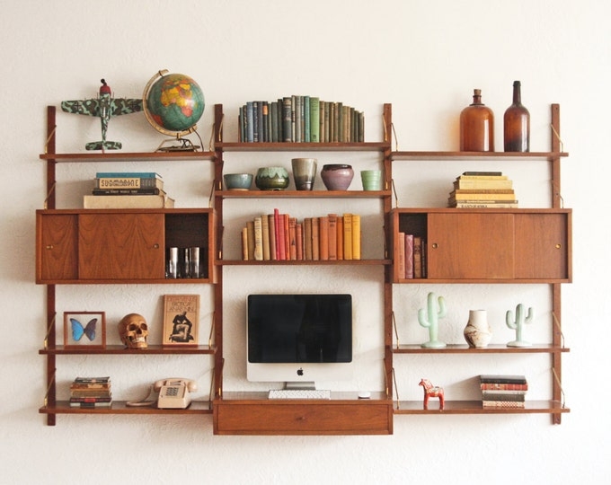 Mid Century Modern Modular Wall Shelving Unit