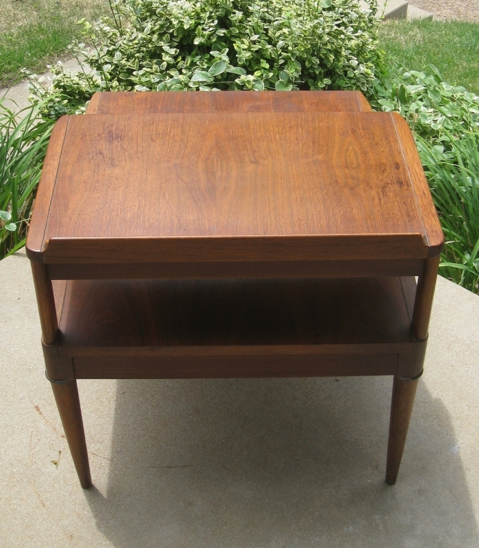 Mid Century Modern Two Tier Wooden End Table