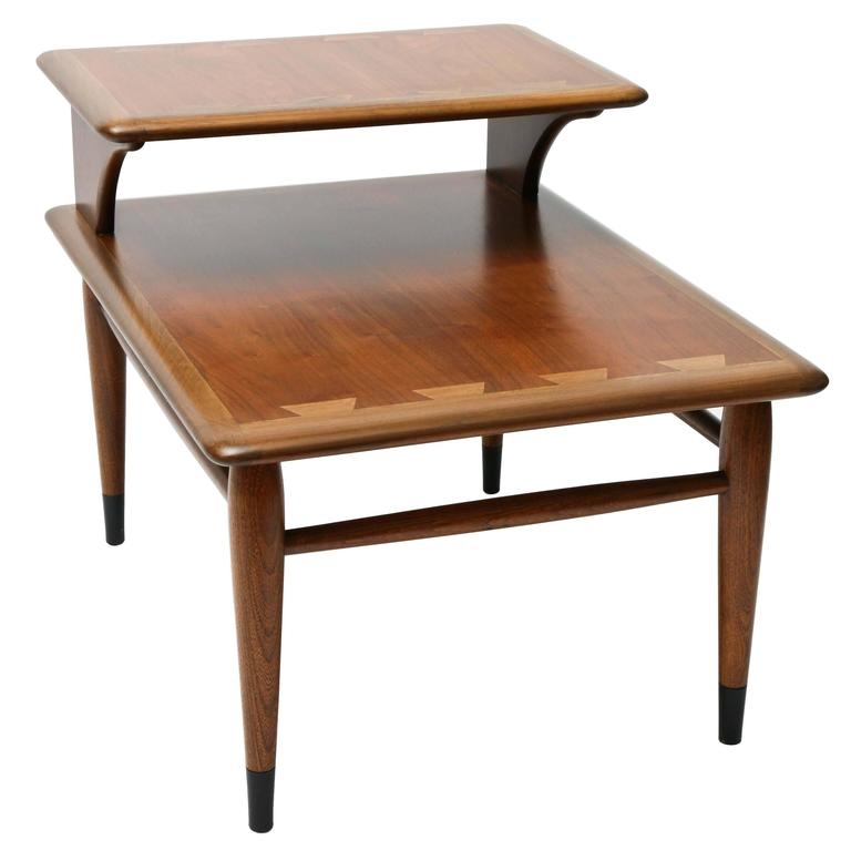 Mid-Century Modern Two-Tiered Wooden End Table